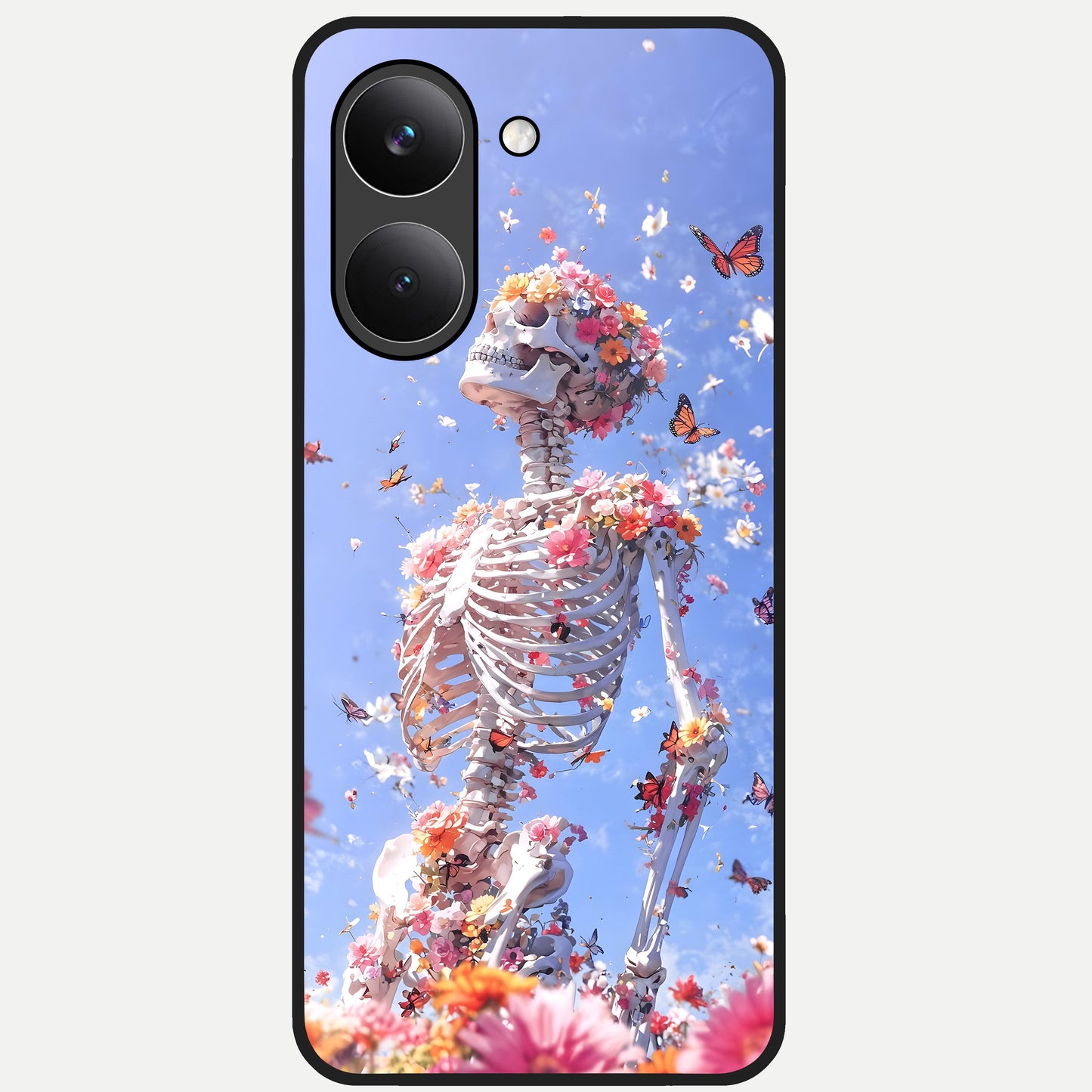  Bloom Beyond Bones Glass Case For Poco X8 Pro back cover – full design glossy printed glass finish