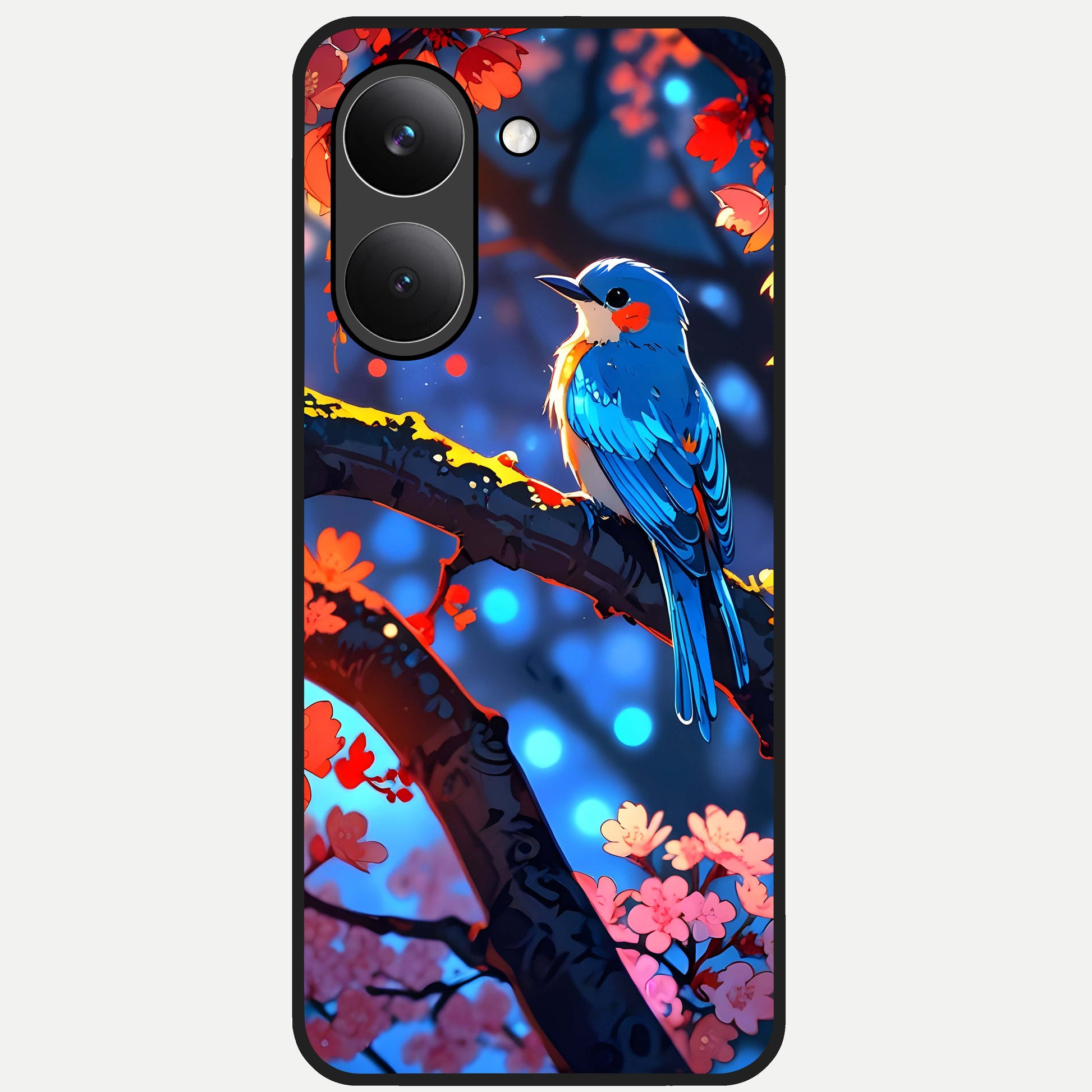  Blooming Water Drift Glass Case For Poco X8 Pro back cover – full design glossy printed glass finish