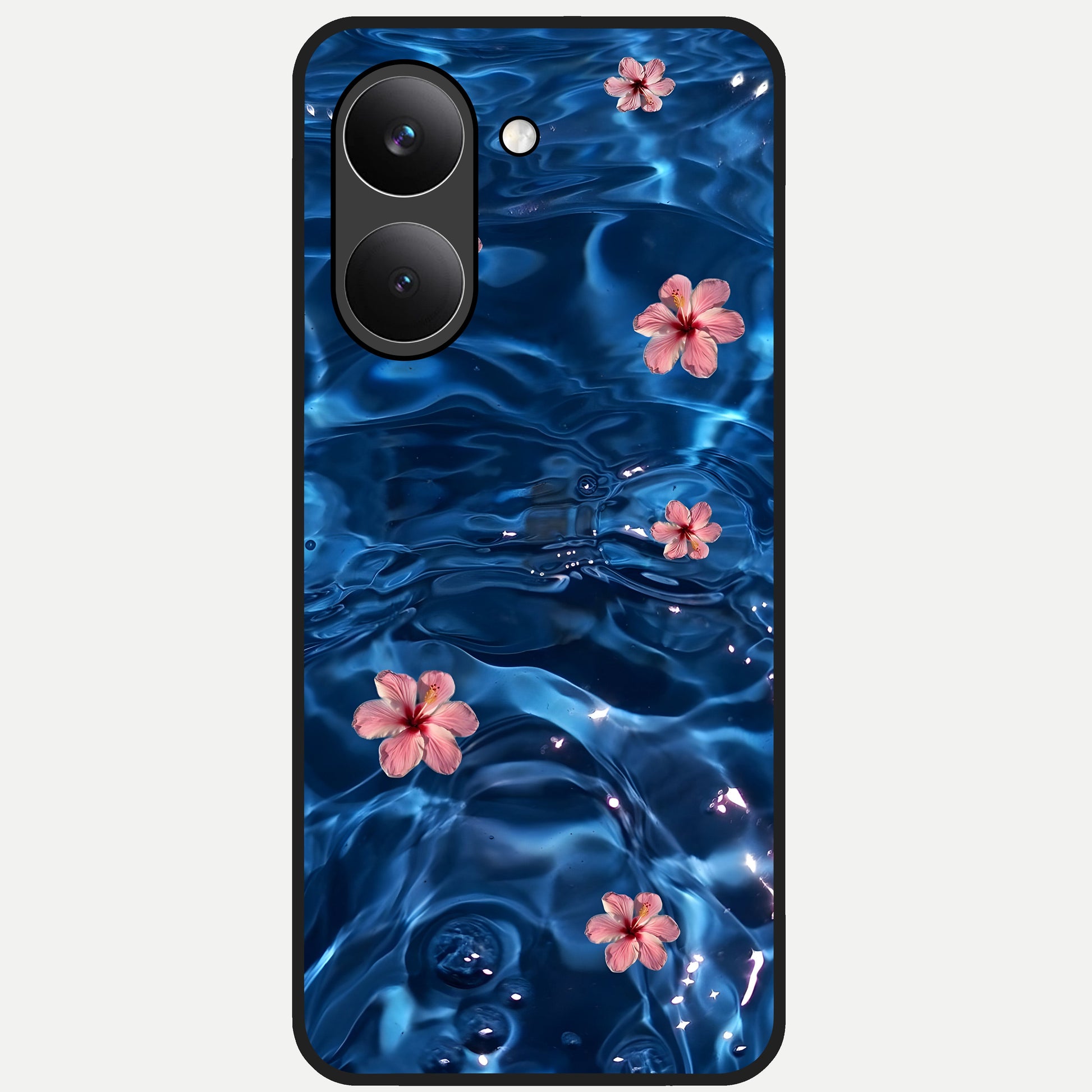  Bloom Thread Art Glass Case For Poco X8 Pro back cover – full design glossy printed glass finish