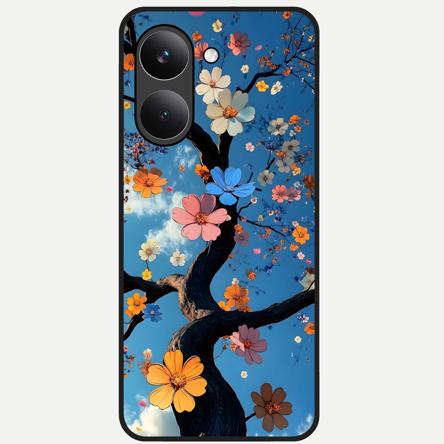  Blossom Dream Sky Glass Case For Poco X8 Pro back cover – full design glossy printed glass finish
