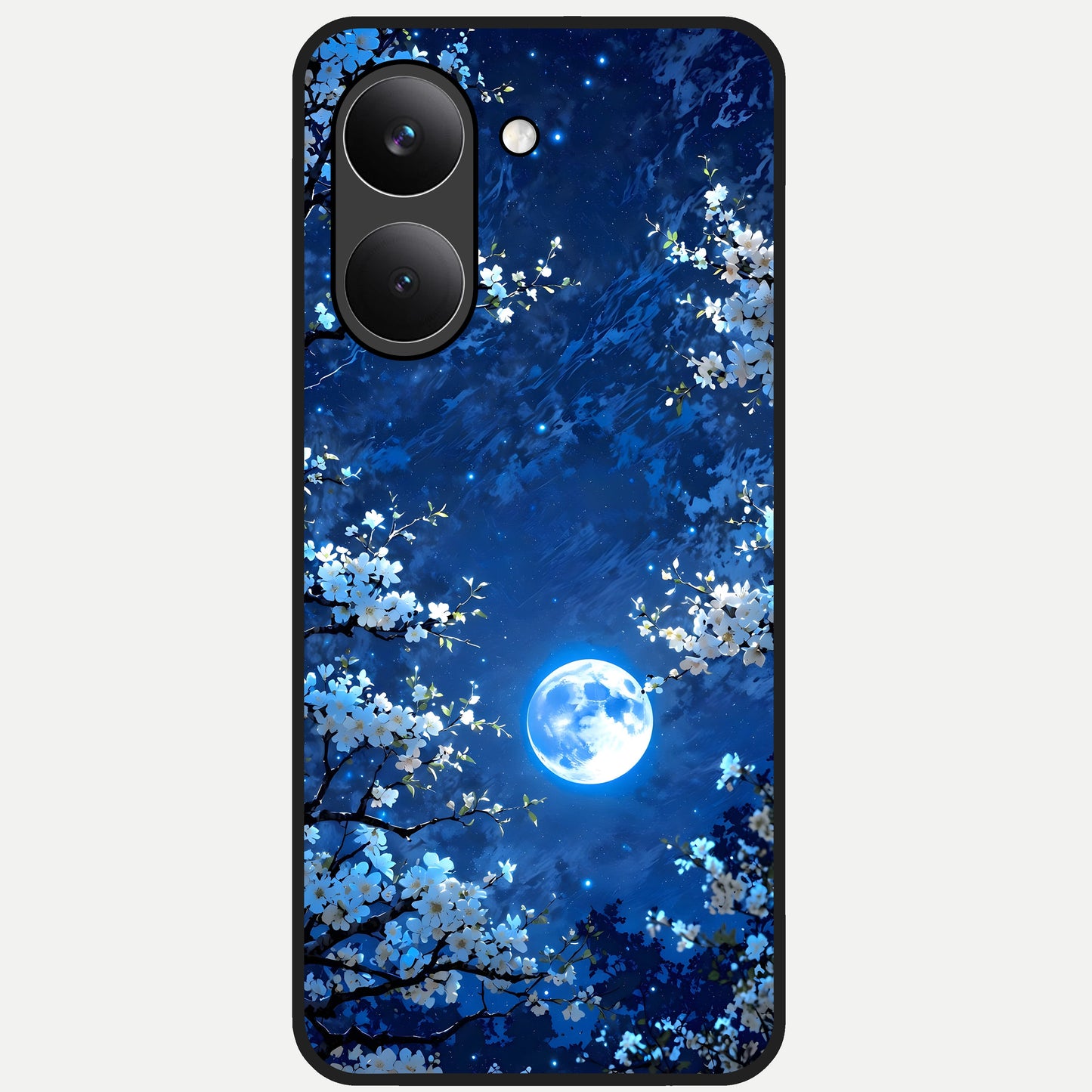  Blossom Moonlight Sky Glass Case For Poco X8 Pro back cover – full design glossy printed glass finish