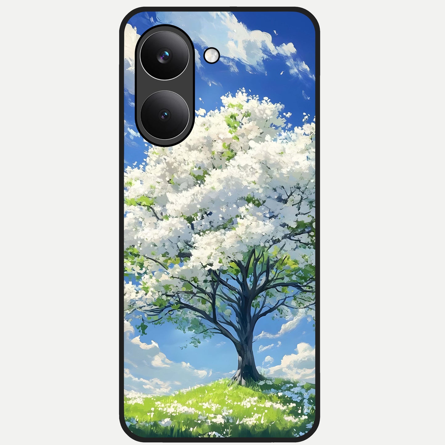  Blossom Sky Serenity Glass Case For Poco X8 Pro back cover – full design glossy printed glass finish