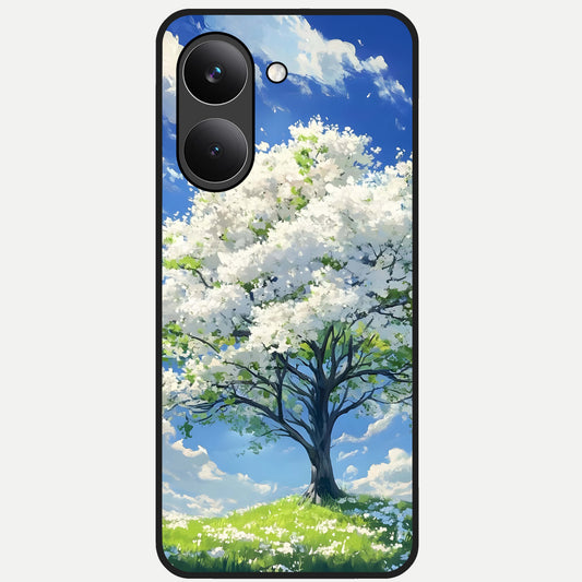  Blossom Sky Serenity Glass Case For Poco X8 Pro back cover – full design glossy printed glass finish