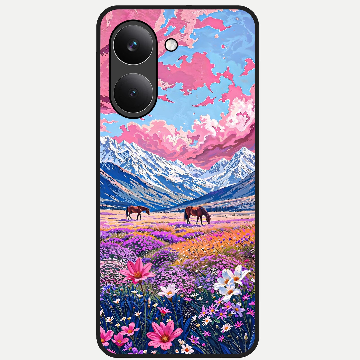  Blossom Valley Dream Glass Case For Poco X8 Pro back cover – full design glossy printed glass finish