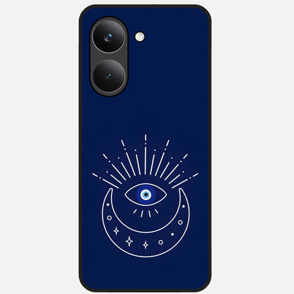  Blue Evil Eye Glass Case For Poco X8 Pro back cover – full design glossy printed glass finish