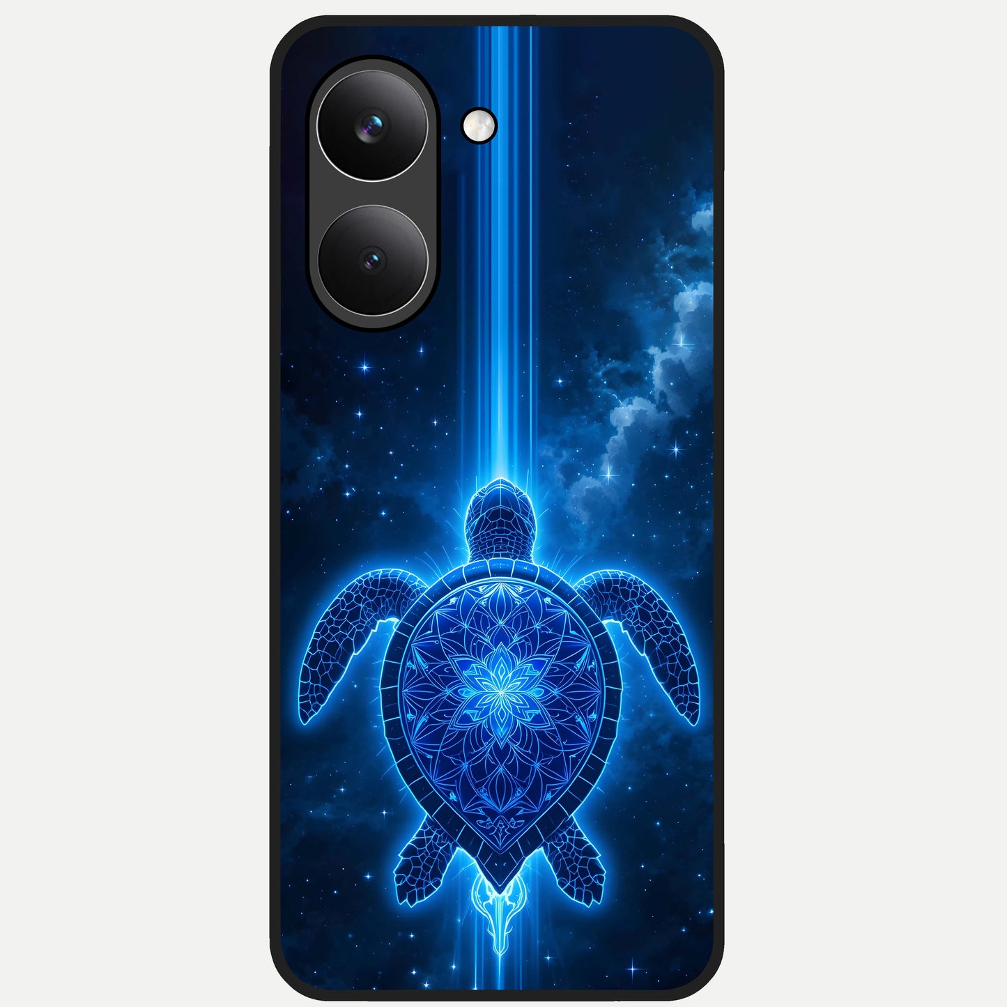  Blue Galaxy Turtle Glass Case For Poco X8 Pro back cover – full design glossy printed glass finish