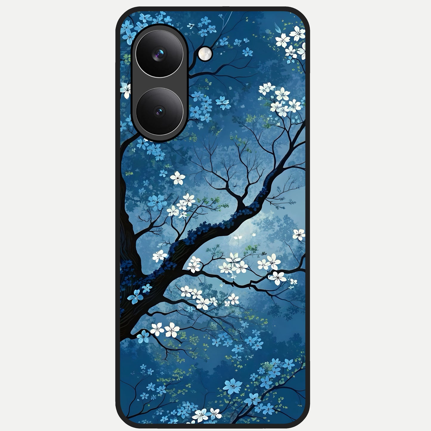  Blue Tree Serenity Glass Case For Poco X8 Pro back cover – full design glossy printed glass finish