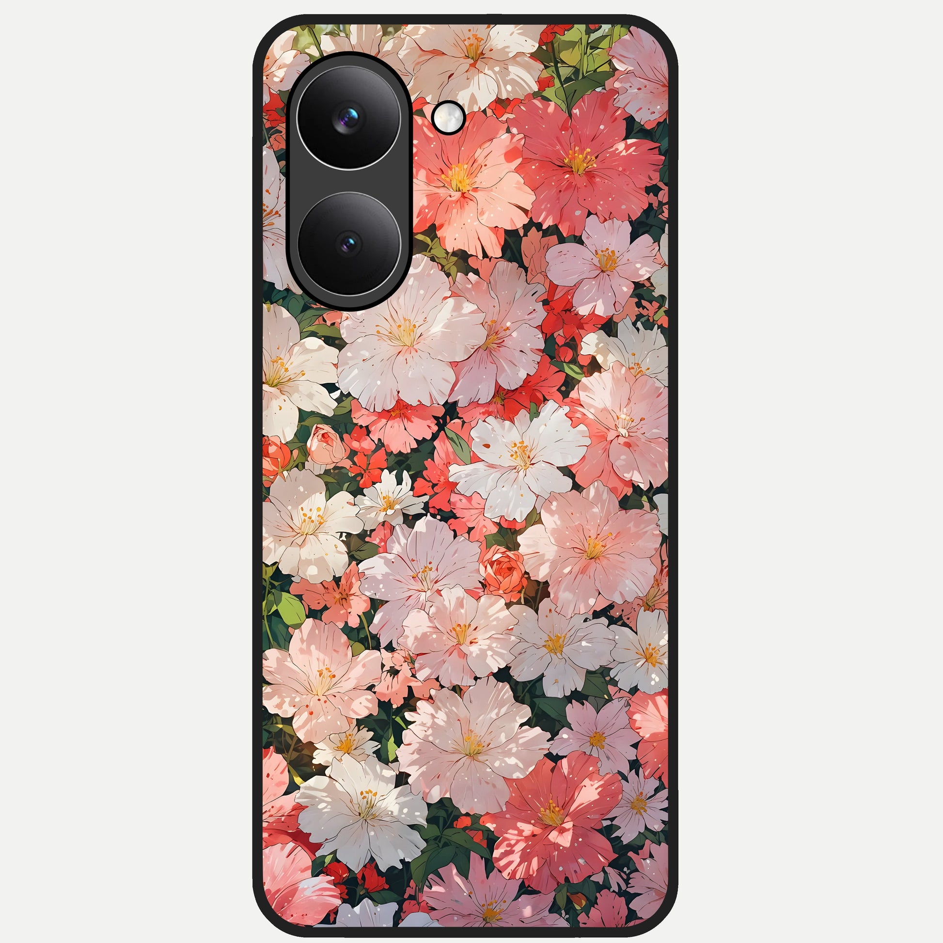  Blush Bloom Field Glass Case For Poco X8 Pro back cover – full design glossy printed glass finish
