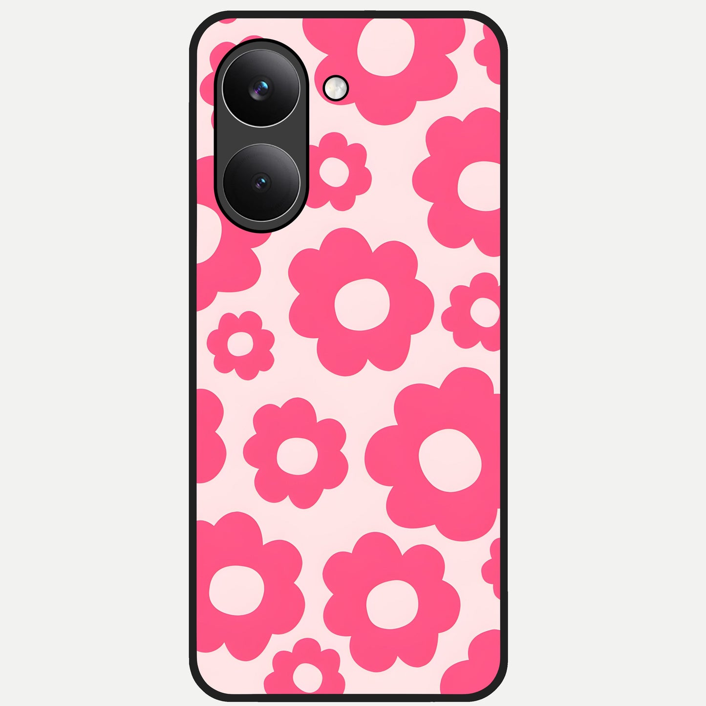  Blush Flower Pop Glass Case For Poco X8 Pro back cover – full design glossy printed glass finish