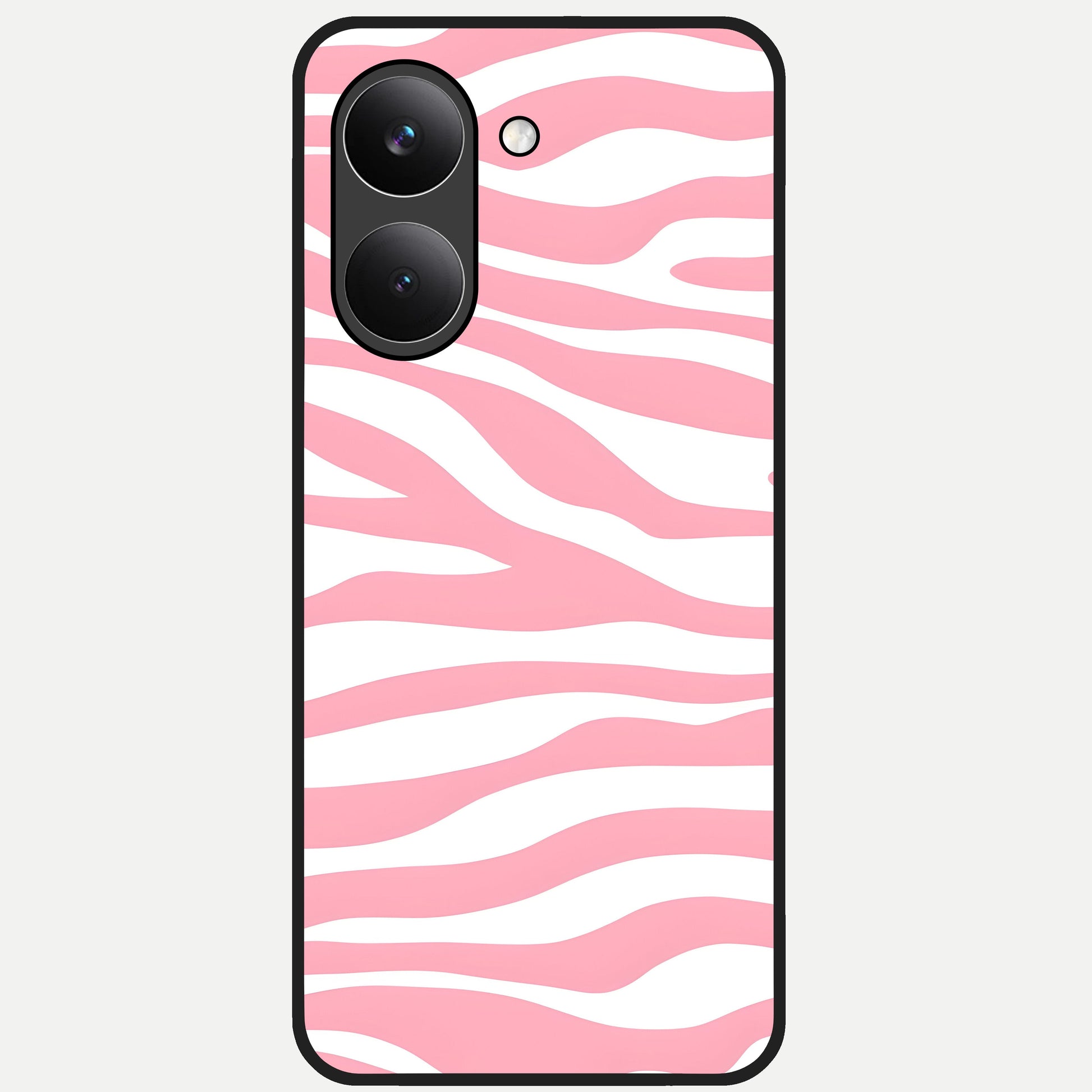  Blush Zebra Flow Glass Case For Poco X8 Pro back cover – full design glossy printed glass finish