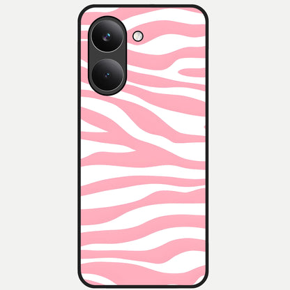  Blush Zebra Flow Glass Case For Poco X8 Pro back cover – full design glossy printed glass finish