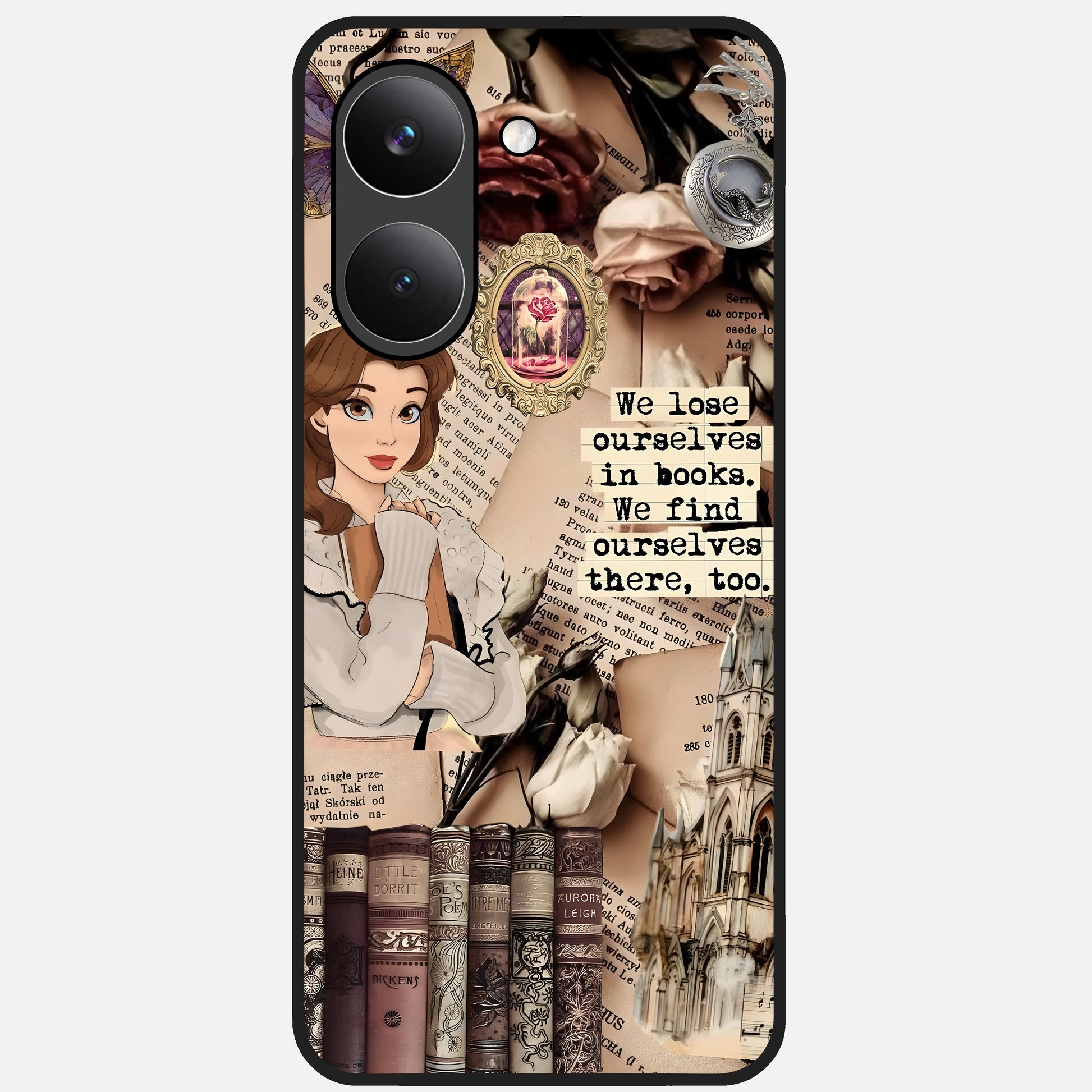  Bookish Dream World Glass Case For Poco X8 Pro back cover – full design glossy printed glass finish