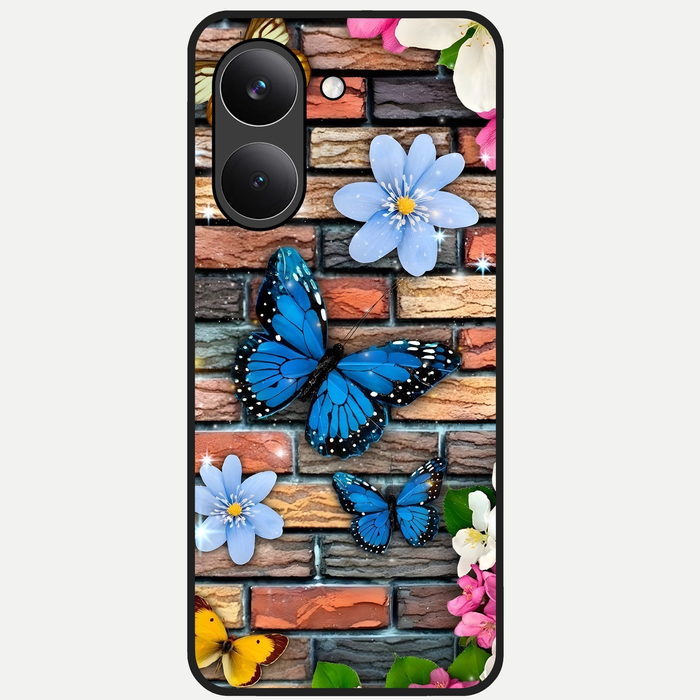  Brick Bloom Flight Glass Case For Poco X8 Pro back cover – full design glossy printed glass finish