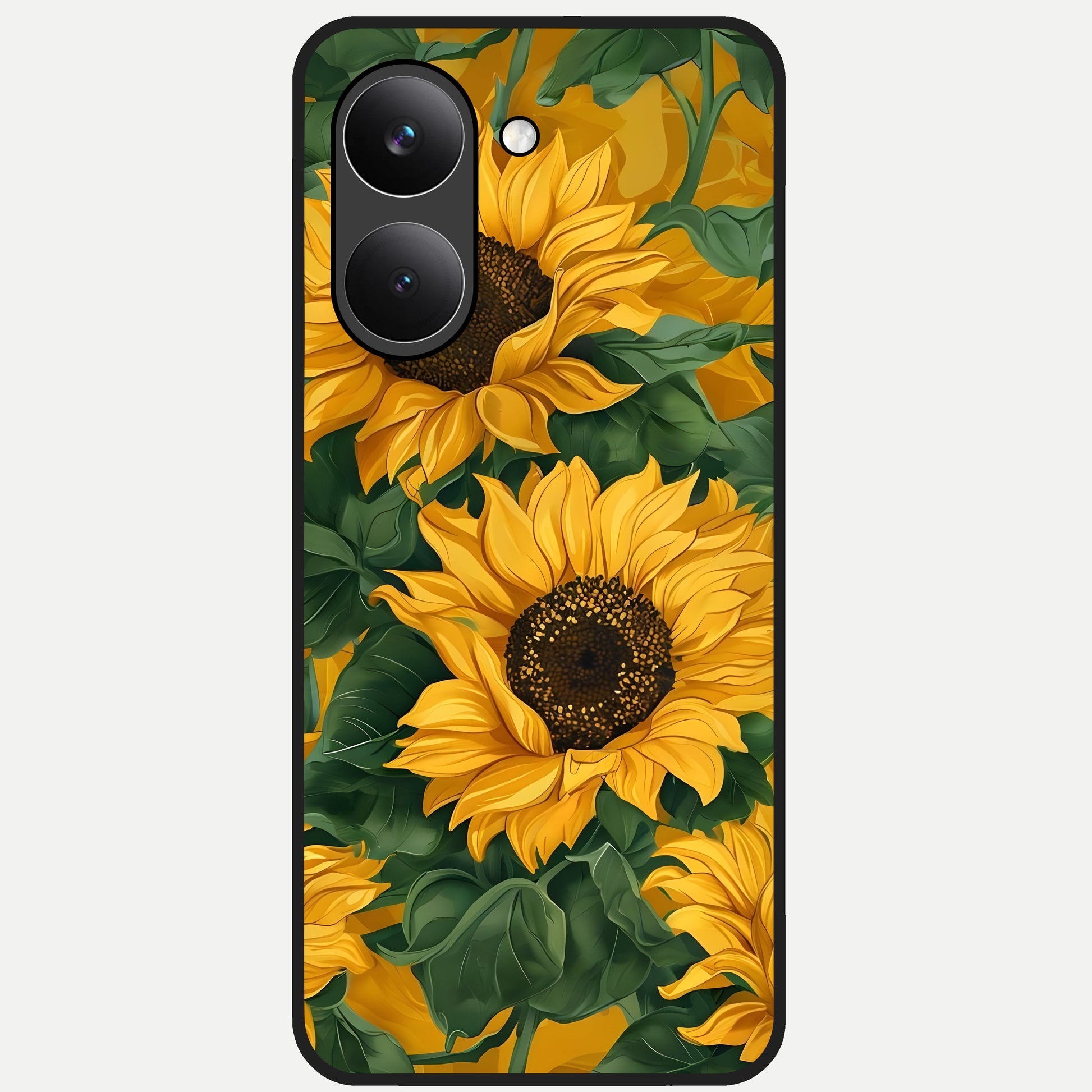  Bright Sunflower Bloom Glass Case For Poco X8 Pro back cover – full design glossy printed glass finish