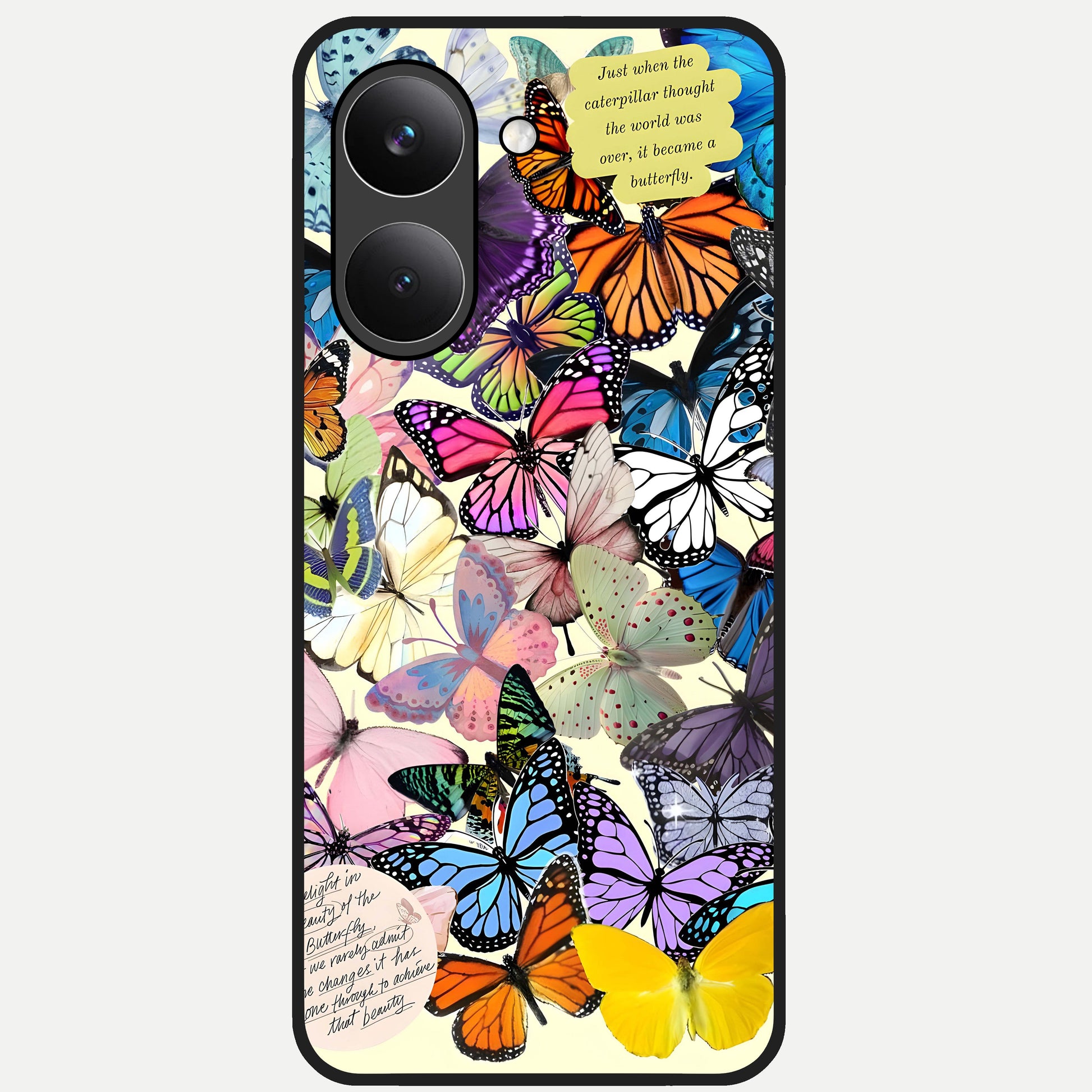  Butterflies Petal Dream Glass Case For Poco X8 Pro back cover – full design glossy printed glass finish