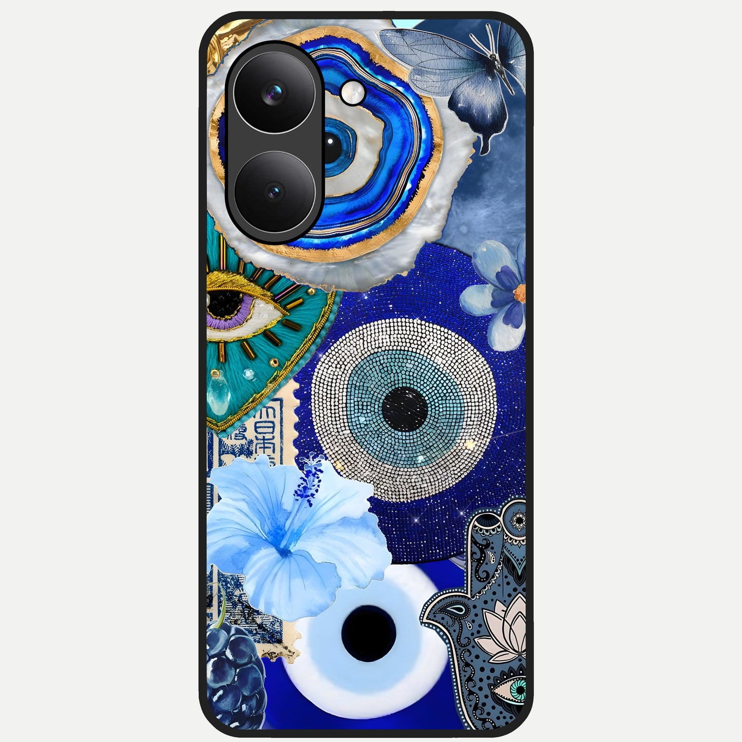 Celestial Blue Vision Glass Case For Poco X8 Pro back cover – full design glossy printed glass finish