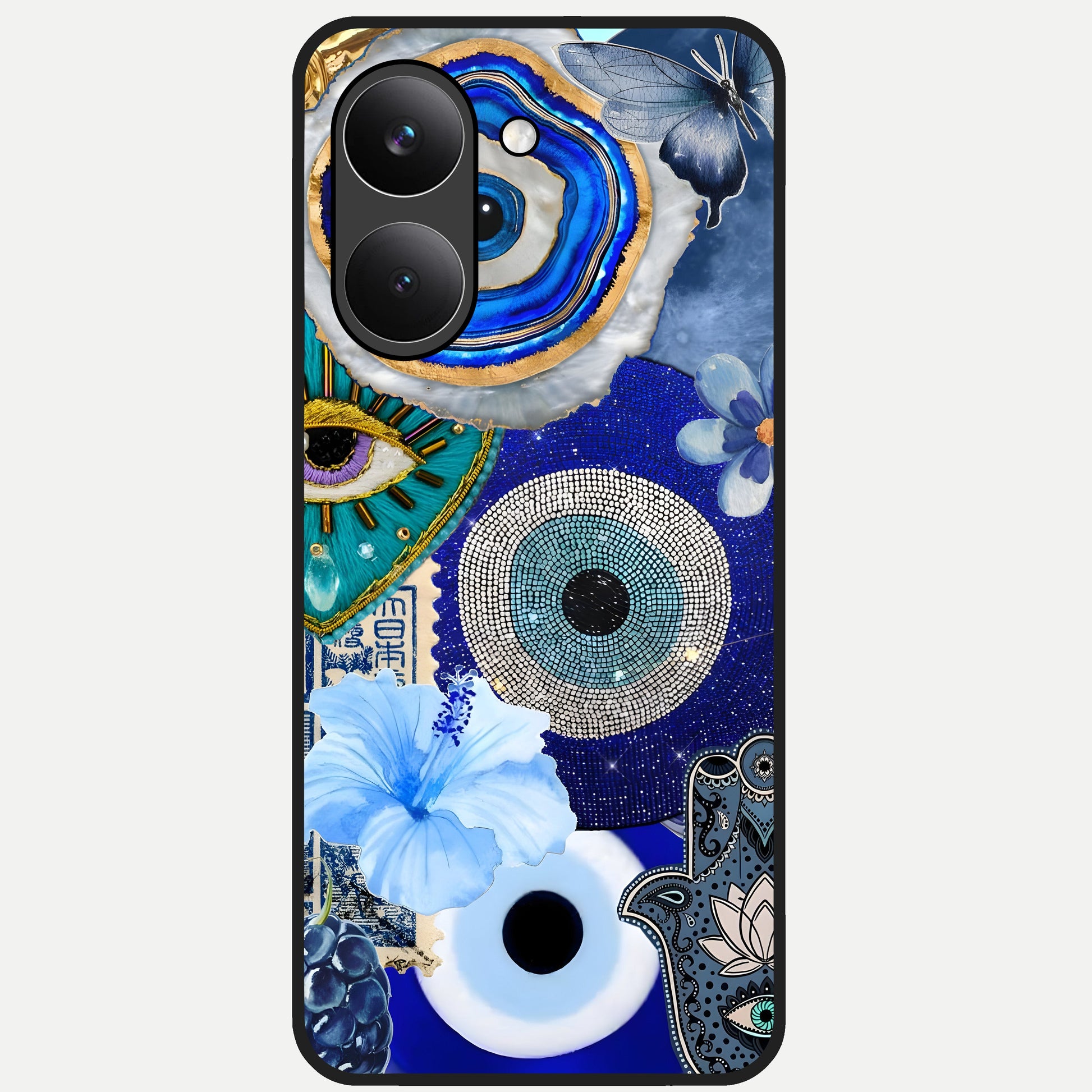  Celestial Blue Vision Glass Case For Poco X8 Pro back cover – full design glossy printed glass finish