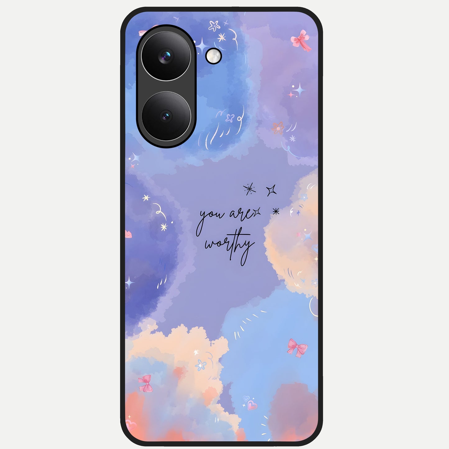  Celestial Cloud Magic Glass Case For Poco X8 Pro back cover – full design glossy printed glass finish