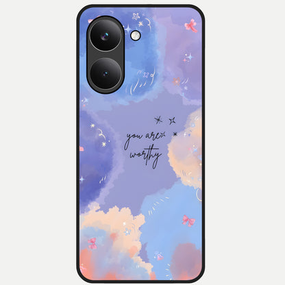  Celestial Cloud Magic Glass Case For Poco X8 Pro back cover – full design glossy printed glass finish