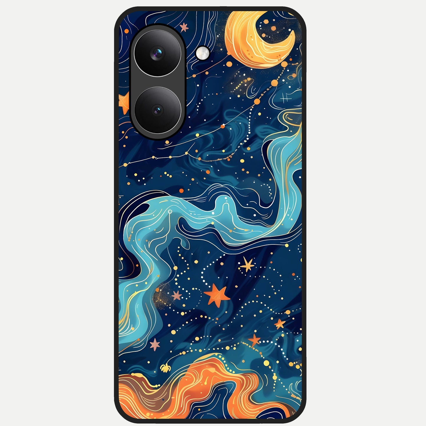  Celestial Dream Flow Glass Case For Poco X8 Pro back cover – full design glossy printed glass finish
