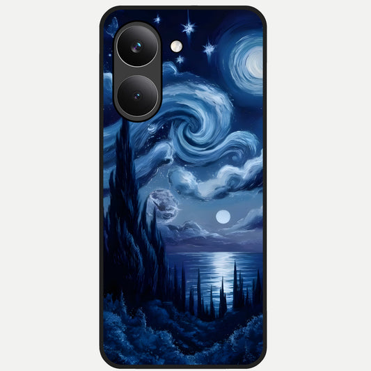  Celestial Dream Van Gogh Glass Case For Poco X8 Pro back cover – full design glossy printed glass finish