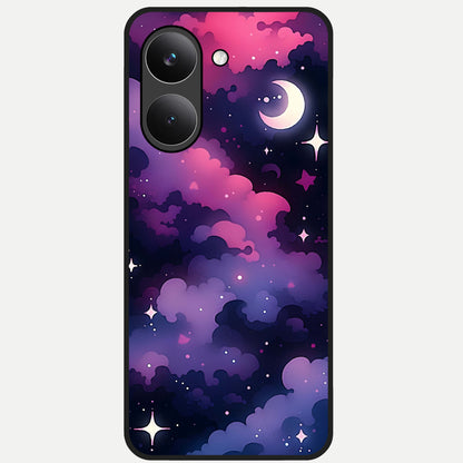  Celestial Moon Magic Glass Case For Poco X8 Pro back cover – full design glossy printed glass finish