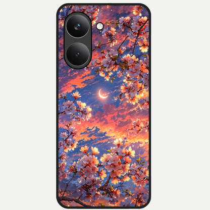  Celestial Sakura Sunset Glass Case For Poco X8 Pro back cover – full design glossy printed glass finish