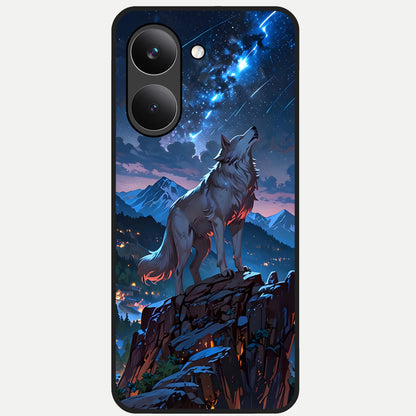  Celestial Wolf Howl Glass Case For Poco X8 Pro back cover – full design glossy printed glass finish