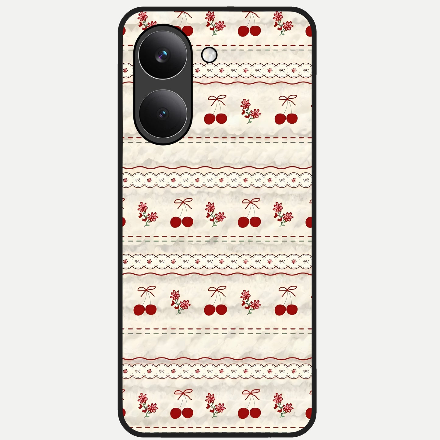  Cherry Bloom Charm Glass Case For Poco X8 Pro back cover – full design glossy printed glass finish
