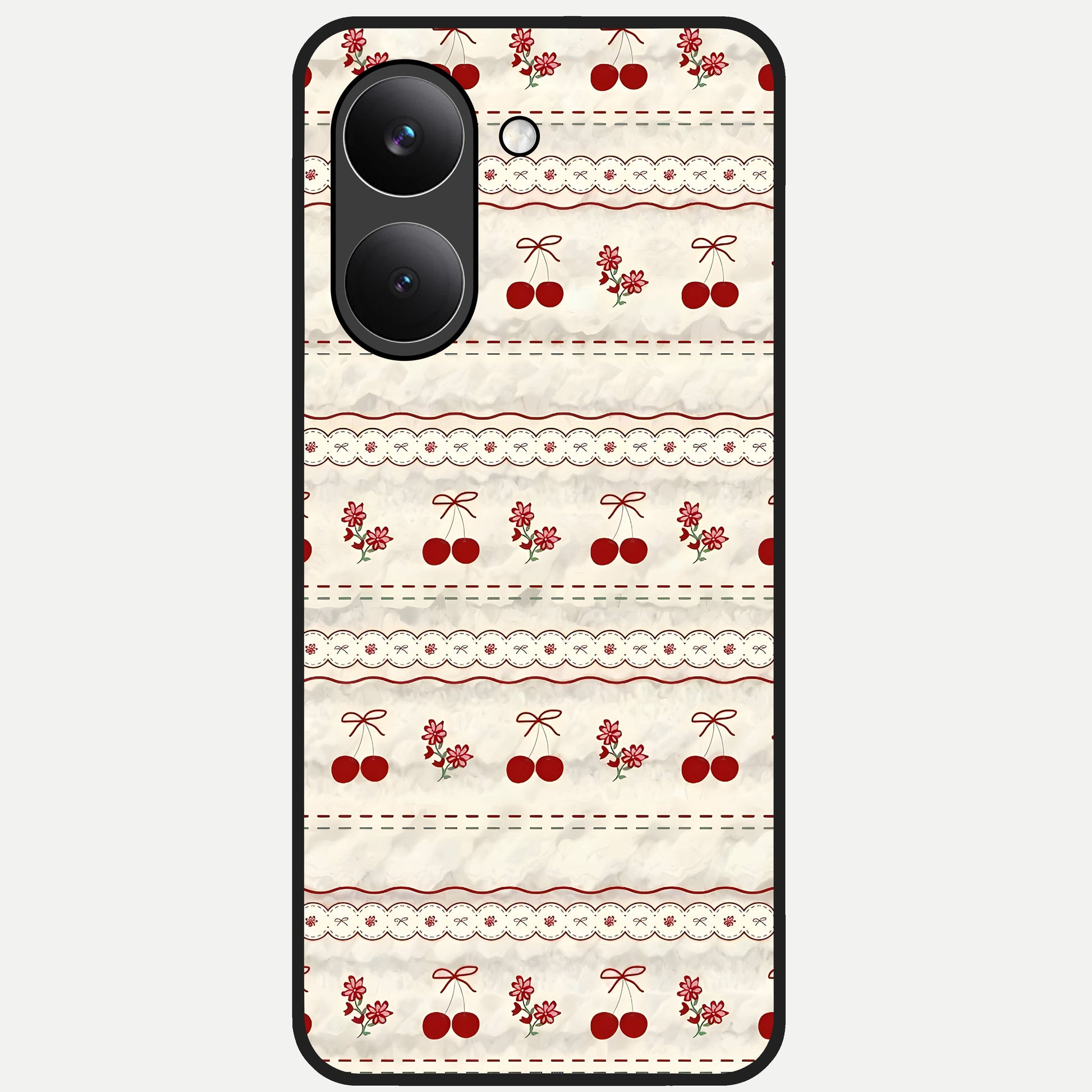  Cherry Bloom Charm Glass Case For Poco X8 Pro back cover – full design glossy printed glass finish