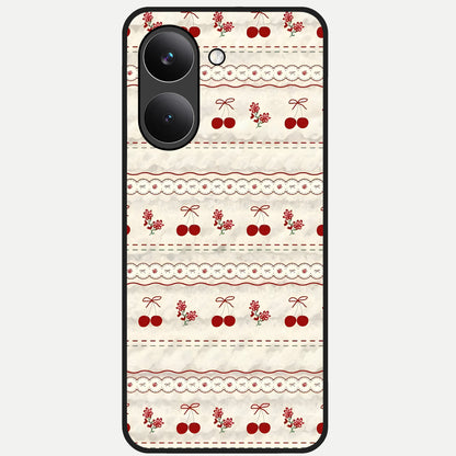  Cherry Bloom Charm Glass Case For Poco X8 Pro back cover – full design glossy printed glass finish