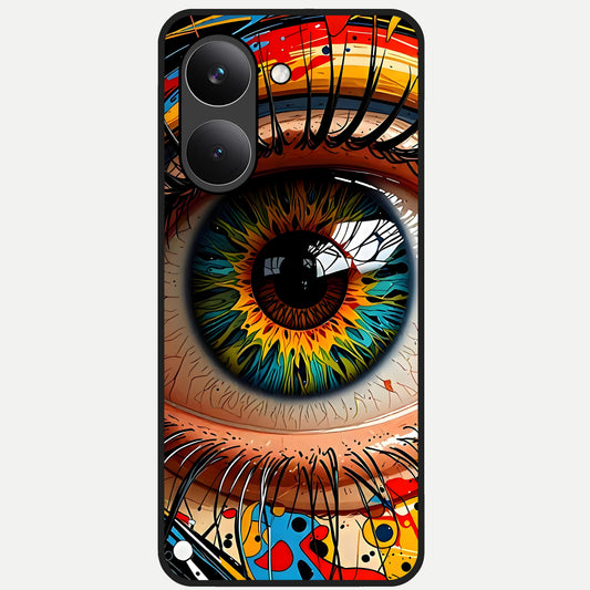  Colorful Eye Glass Case For Poco X8 Pro back cover – full design glossy printed glass finish