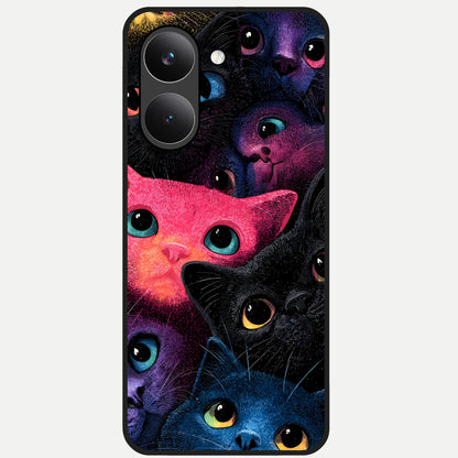  Cosmic Cats Dreams Glass Case For Poco X8 Pro back cover – full design glossy printed glass finish