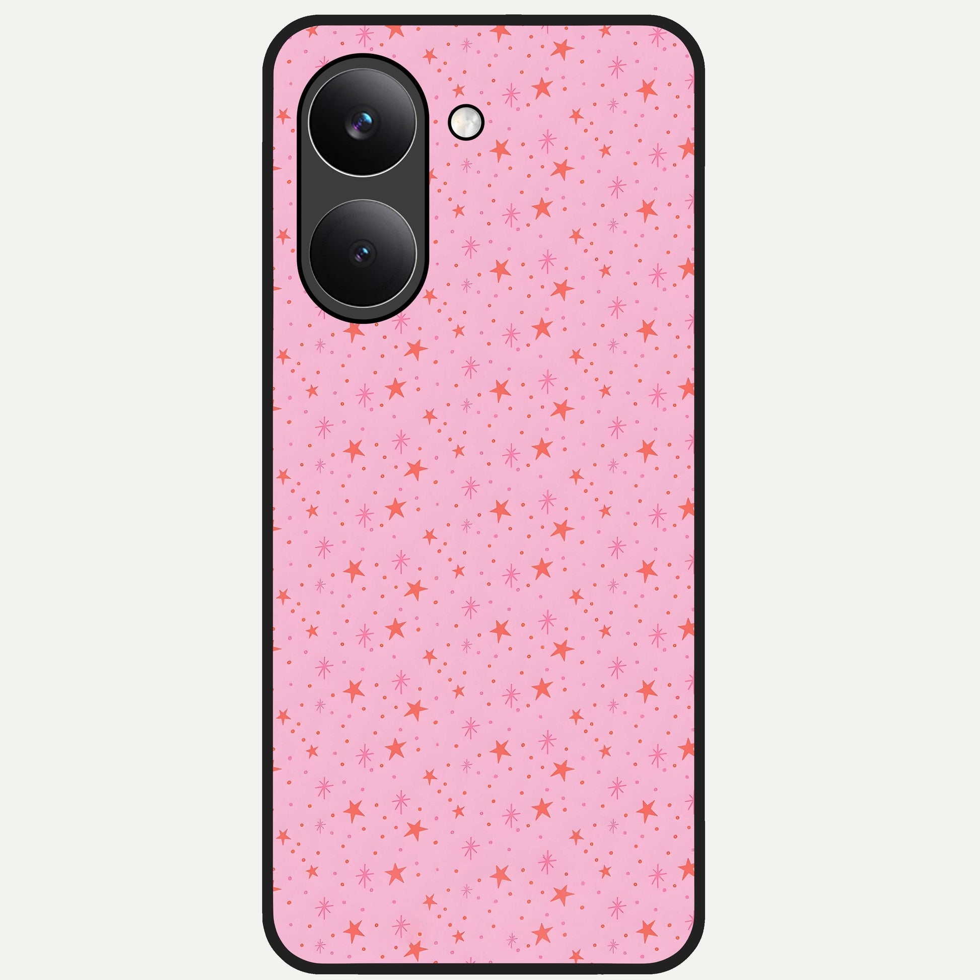  Cosmic Pink Sparkle Glass Case For Poco X8 Pro back cover – full design glossy printed glass finish