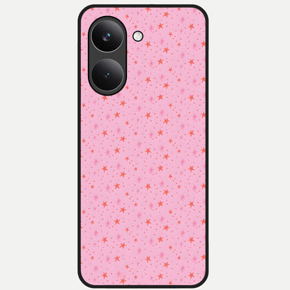  Cosmic Pink Sparkle Glass Case For Poco X8 Pro back cover – full design glossy printed glass finish