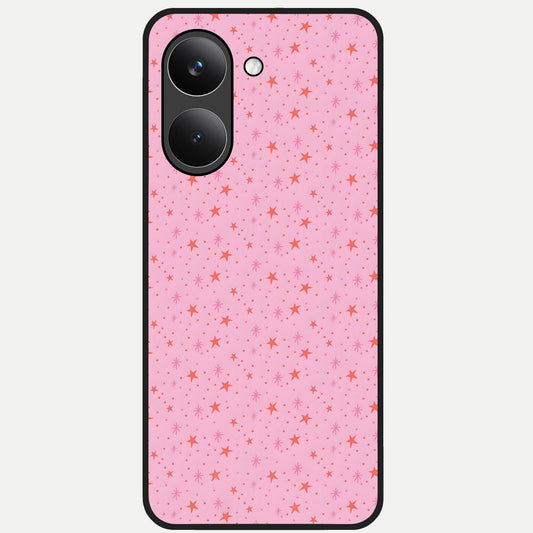  Cosmic Pink Sparkle Glass Case For Poco X8 Pro back cover – full design glossy printed glass finish