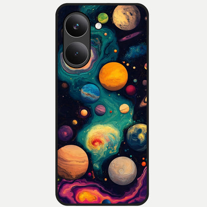  Cosmic Planet Journey Glass Case For Poco X8 Pro back cover – full design glossy printed glass finish
