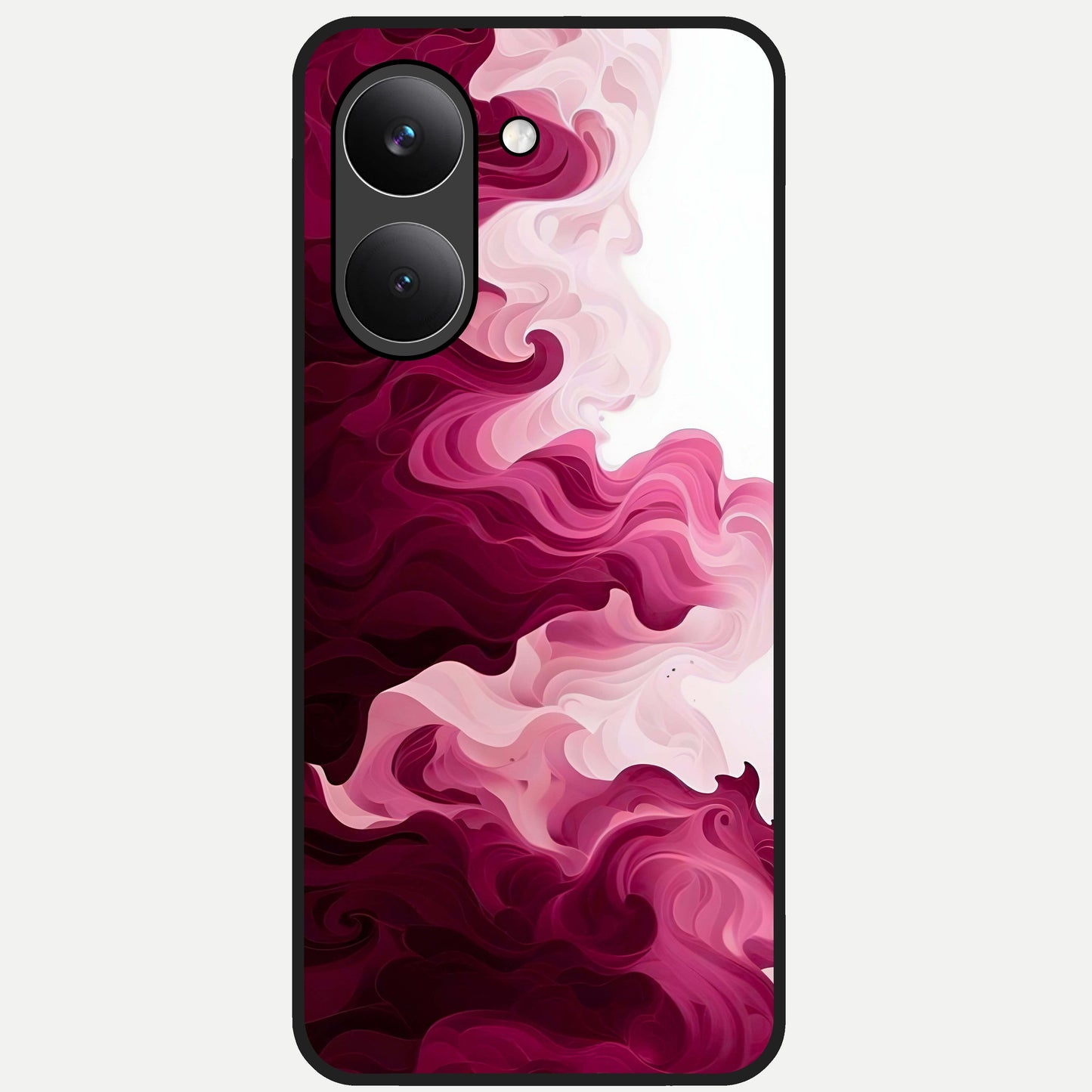  Crimson Wave Flow Glass Case For Poco X8 Pro back cover – full design glossy printed glass finish