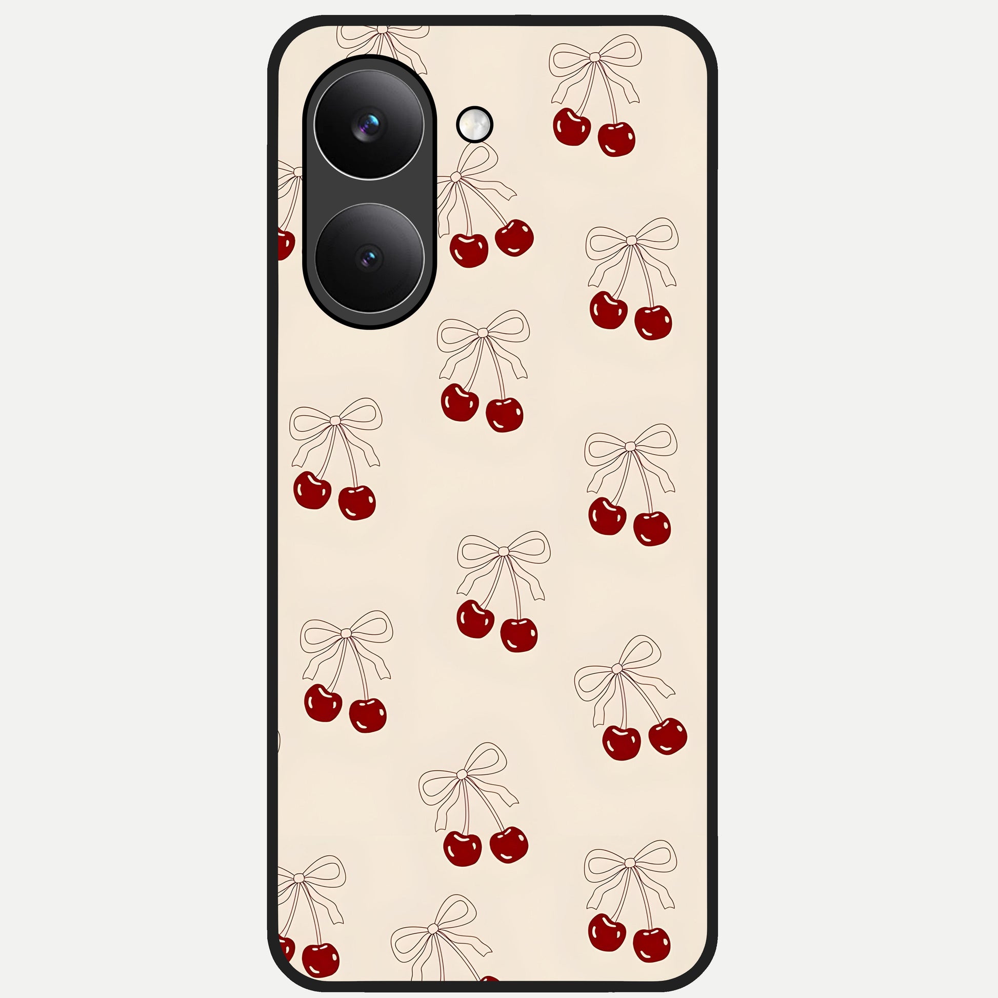  Cute Cherry Pattern Glass Case For Poco X8 Pro back cover – full design glossy printed glass finish