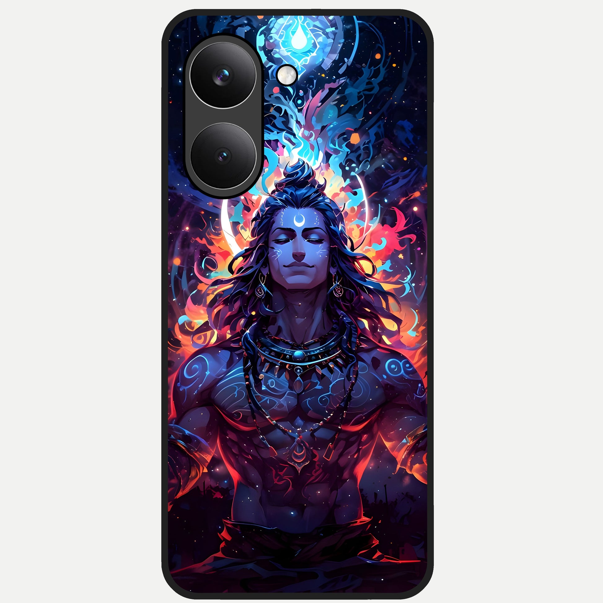  Divine Fire Shiv Glass Case For Poco X8 Pro back cover – full design glossy printed glass finish