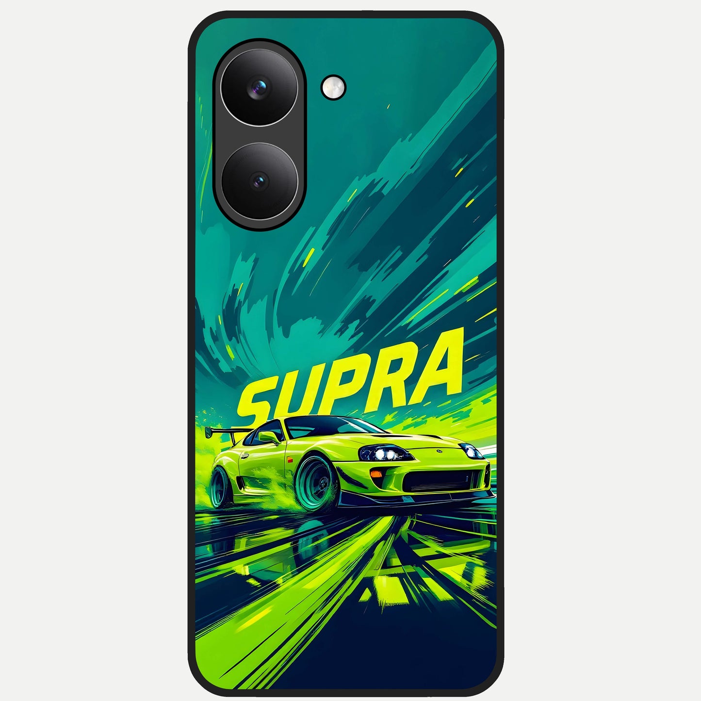  Electric Supra Thunder Glass Case For Poco X8 Pro back cover – full design glossy printed glass finish
