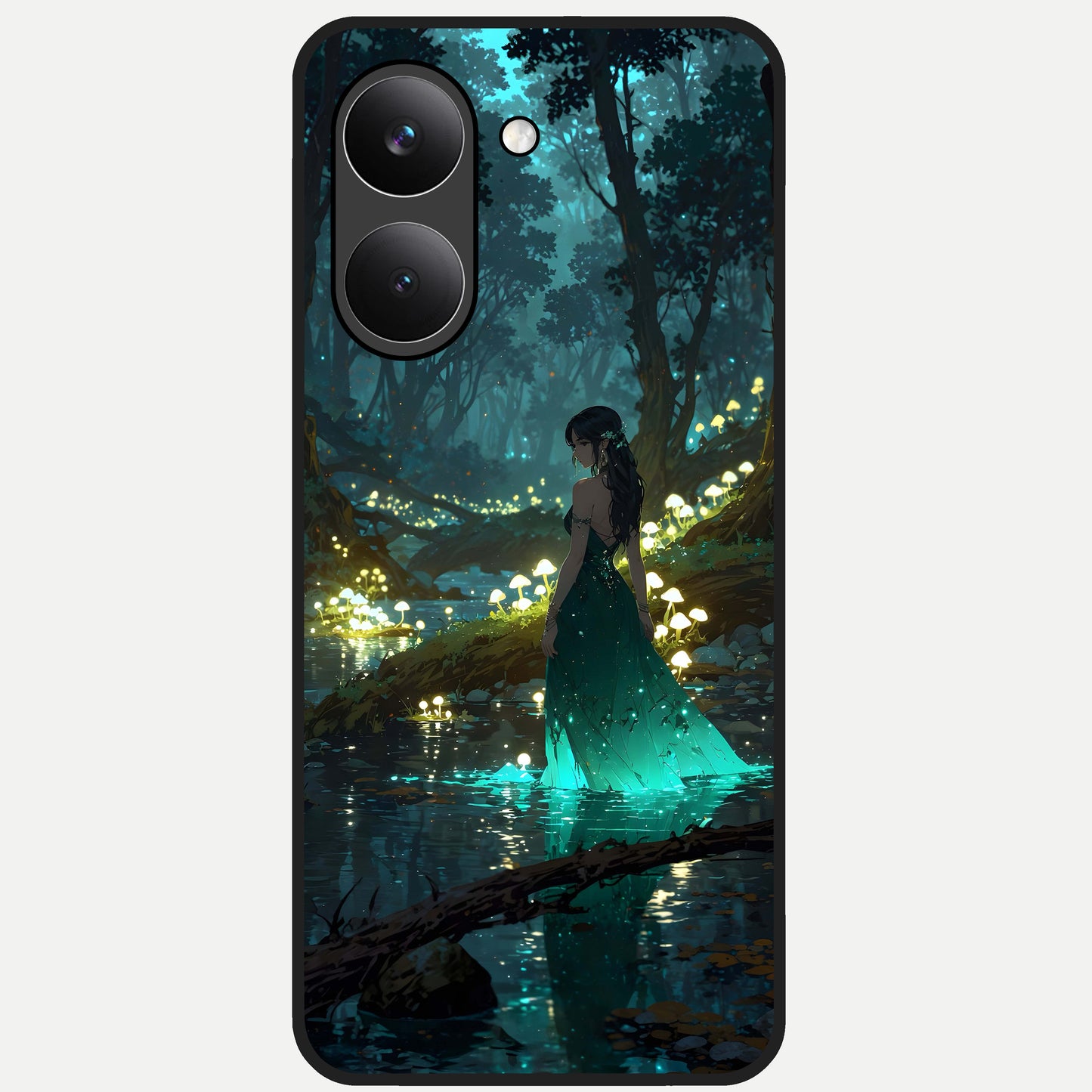  Enchanted Forest Glow Glass Case For Poco X8 Pro back cover – full design glossy printed glass finish