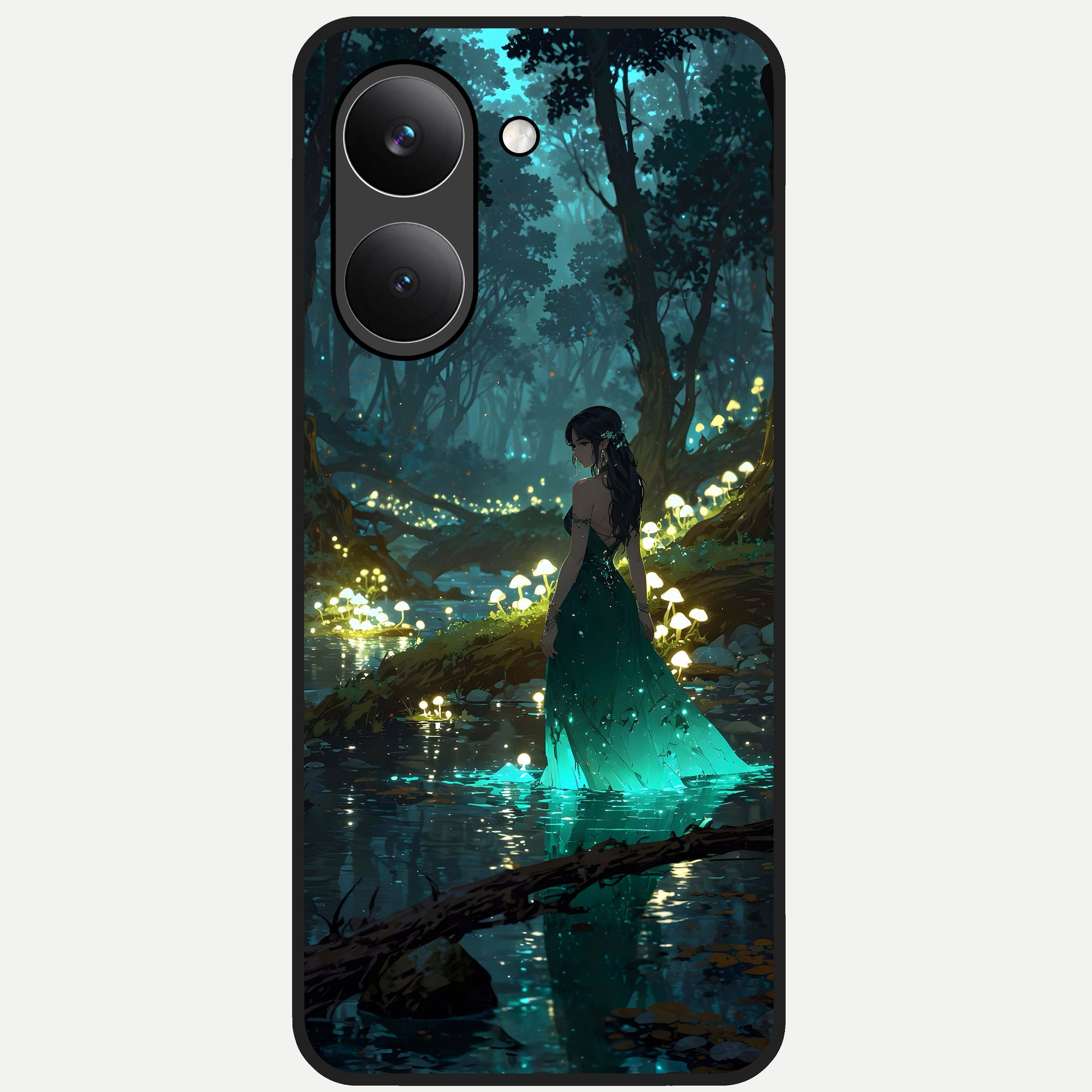  Enchanted Forest Glow Glass Case For Poco X8 Pro back cover – full design glossy printed glass finish