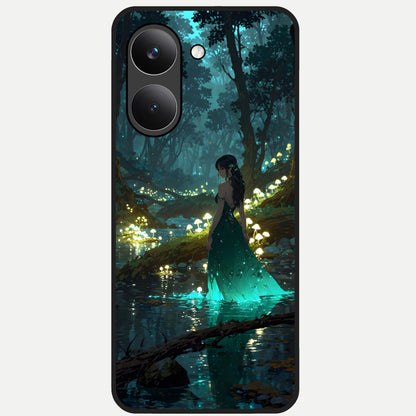  Enchanted Forest Glow Glass Case For Poco X8 Pro back cover – full design glossy printed glass finish