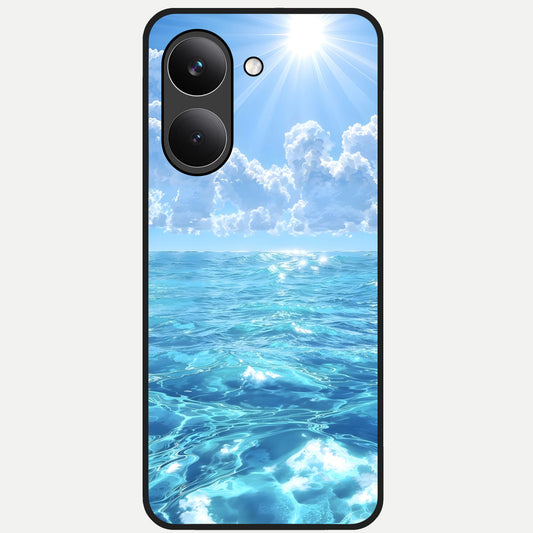  Endless Ocean Horizon Glass Case For Poco X8 Pro back cover – full design glossy printed glass finish