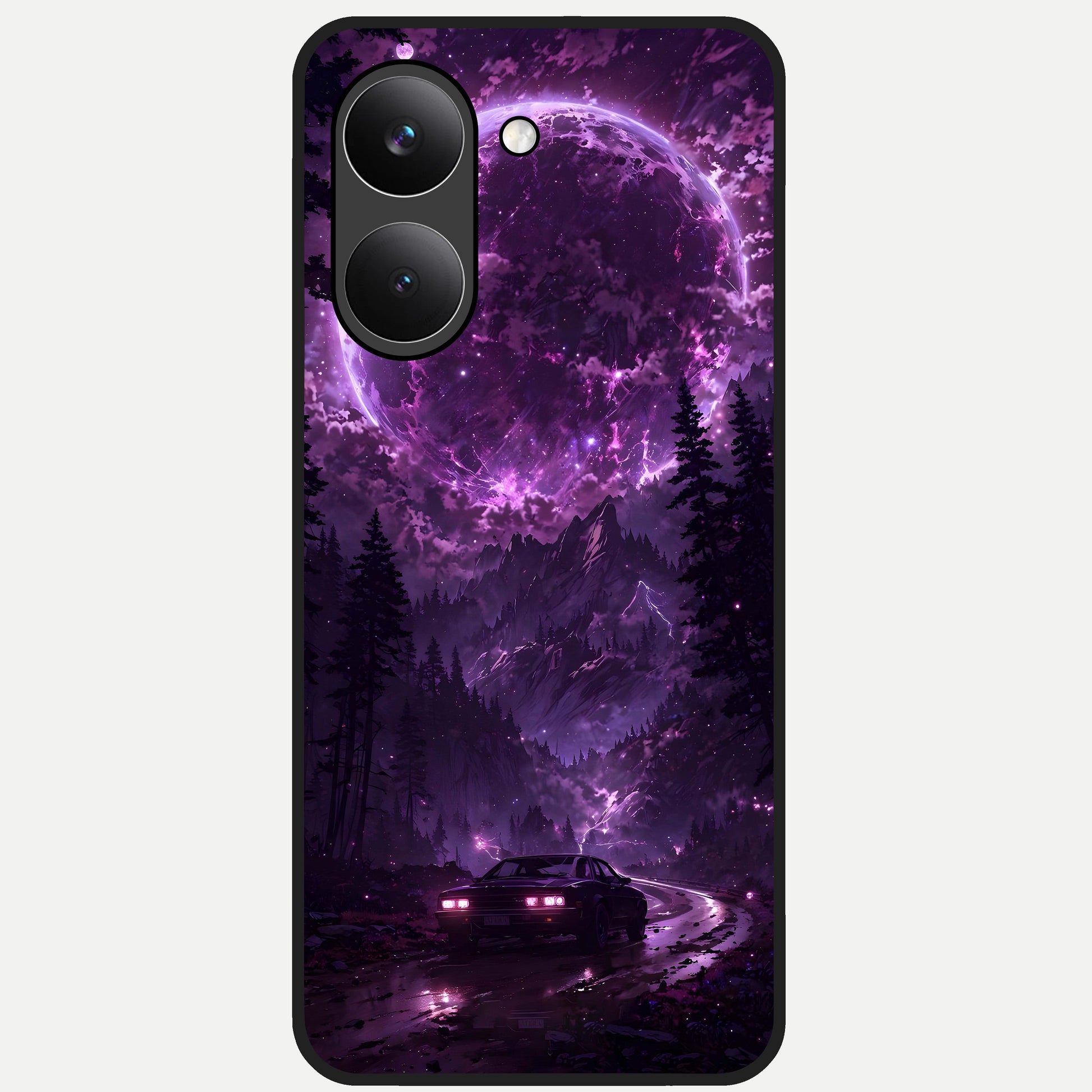  Eternal Cosmic Drive Glass Case For Poco X8 Pro back cover – full design glossy printed glass finish