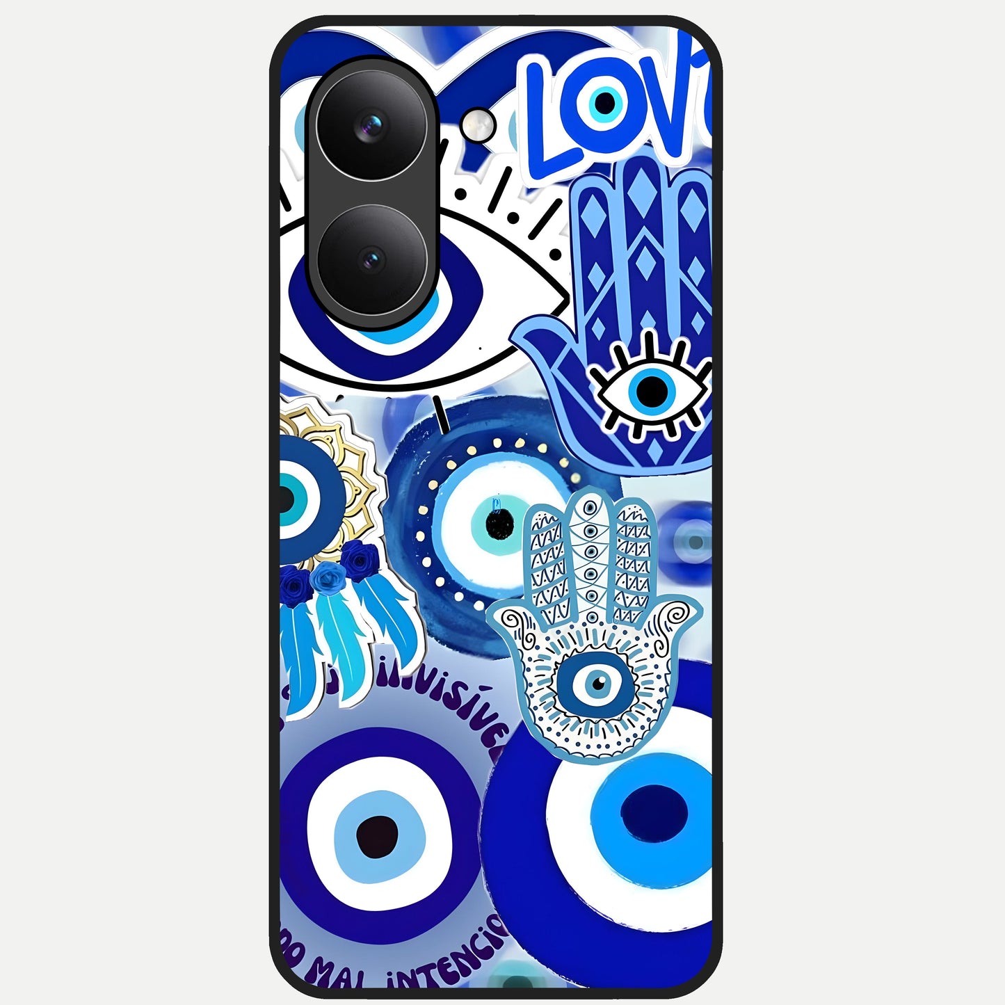  Evil Eyes Dream Glass Case For Poco X8 Pro back cover – full design glossy printed glass finish