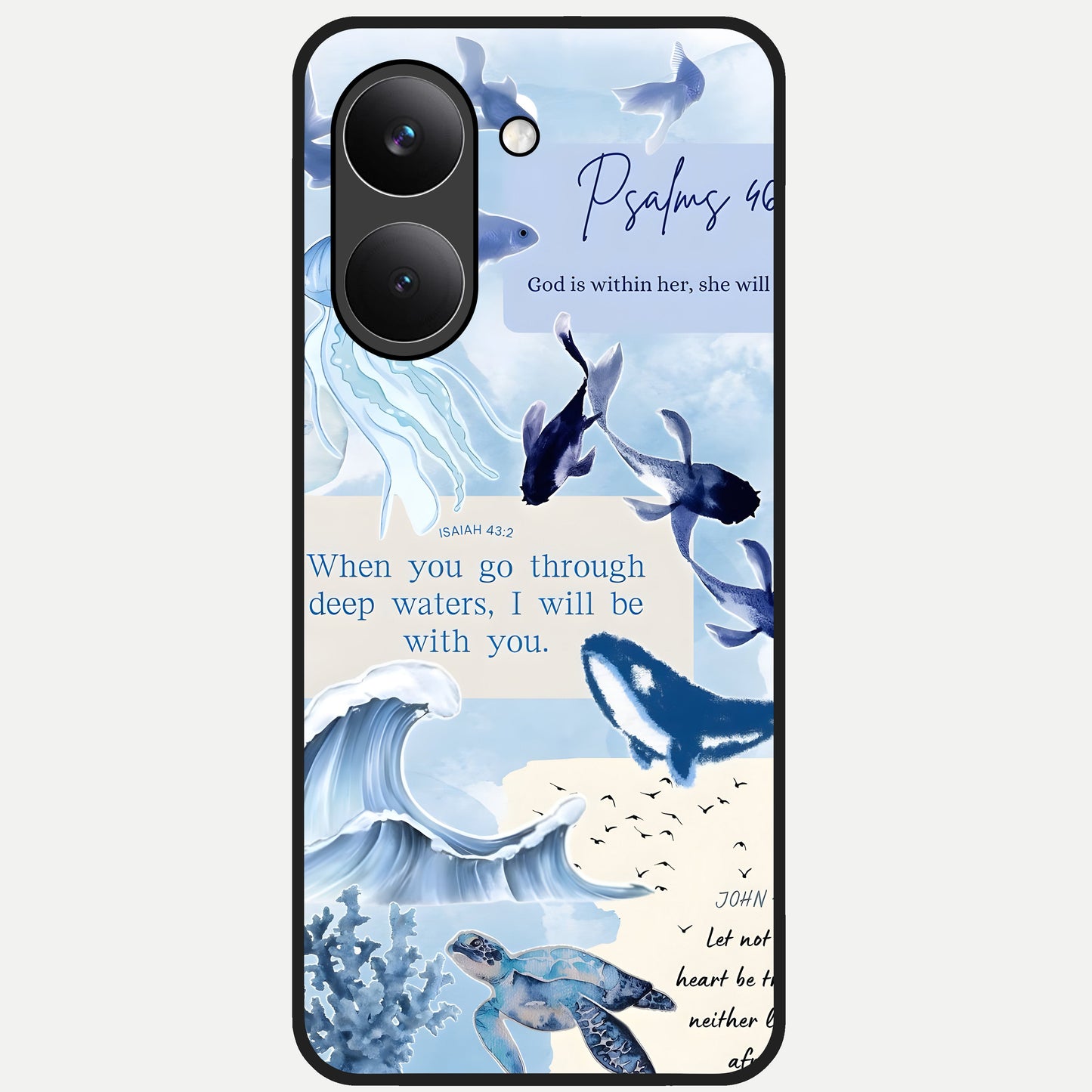  Faithful Ocean Promise Glass Case For Poco X8 Pro back cover – full design glossy printed glass finish
