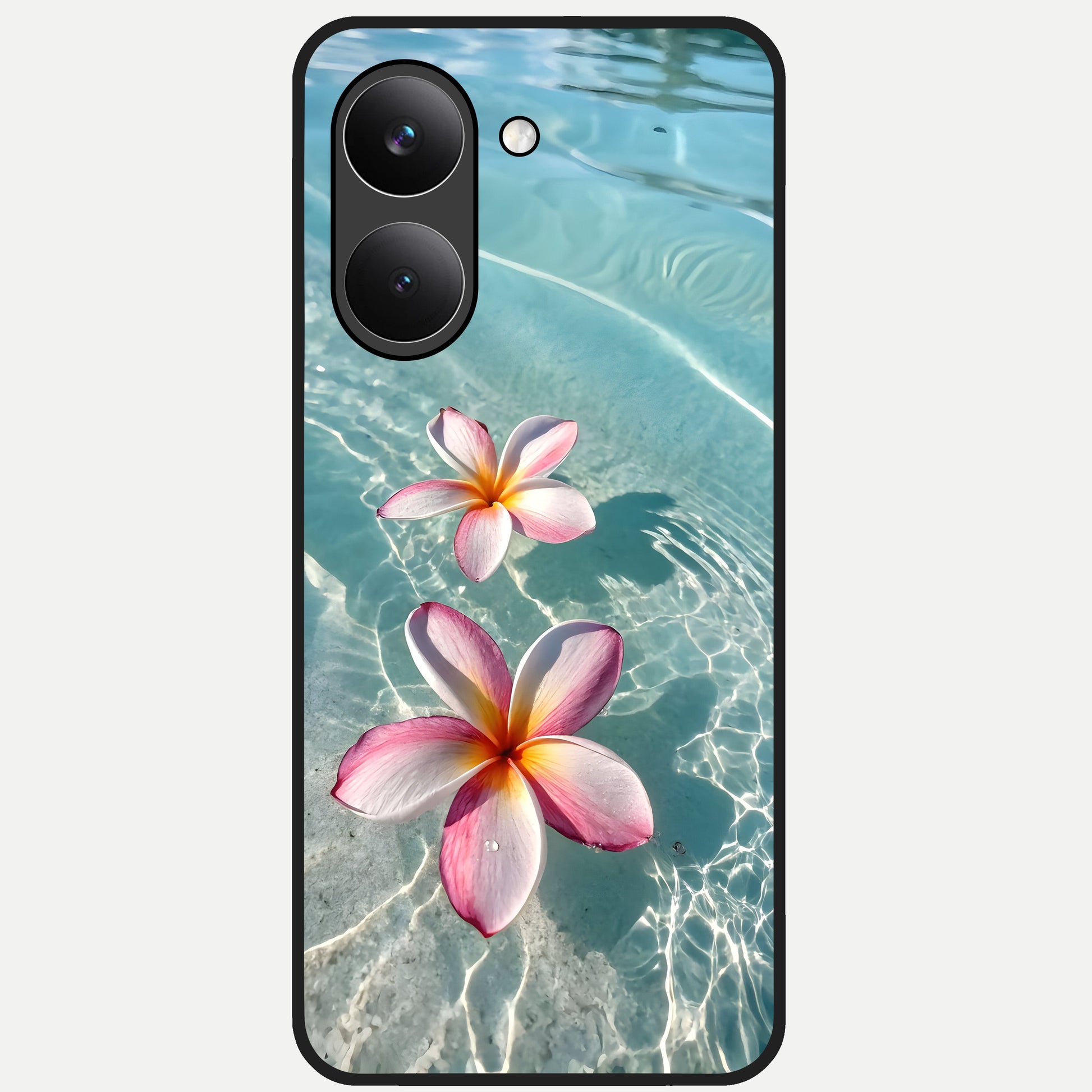  Floating Bloom Bliss Glass Case For Poco X8 Pro back cover – full design glossy printed glass finish