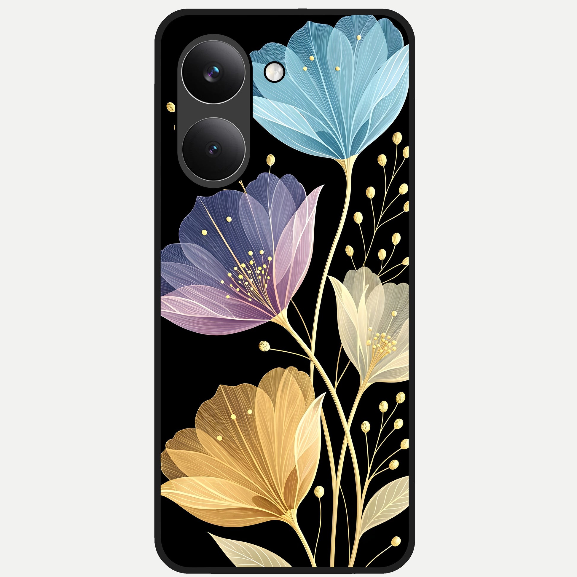  Flower Bloom Glow Glass Case For Poco X8 Pro back cover – full design glossy printed glass finish